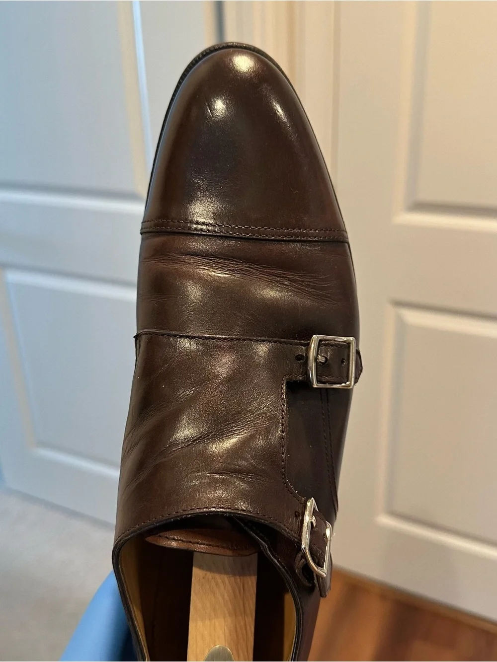 Suit Supply Men's Double Monk Strap Leather Shoes